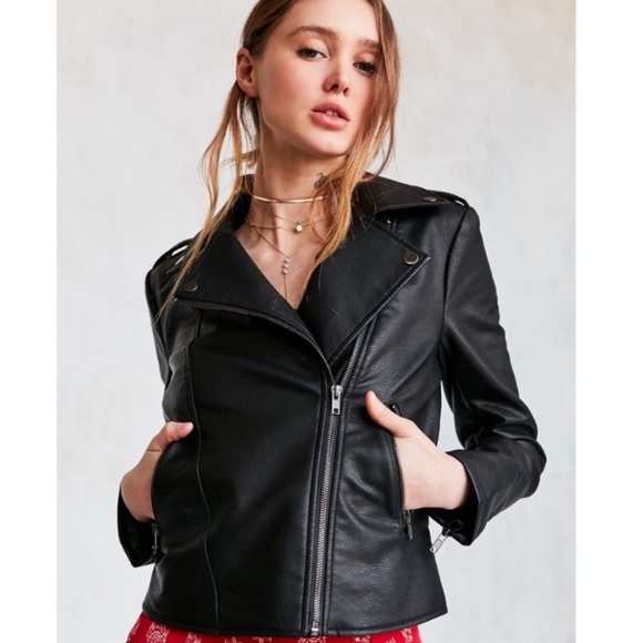 BDG Jackets & Blazers - BDG black silky leather jacket
